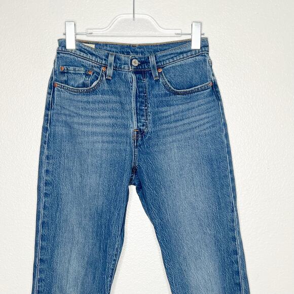 LEVI'S 501 Original Fit Jean Button Fly High Rise Medium Wash Denim Womens Sz 27 - Picture 4 of 10